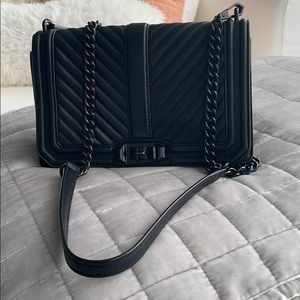 Rebecca minkoff chevron love crossbody (black)